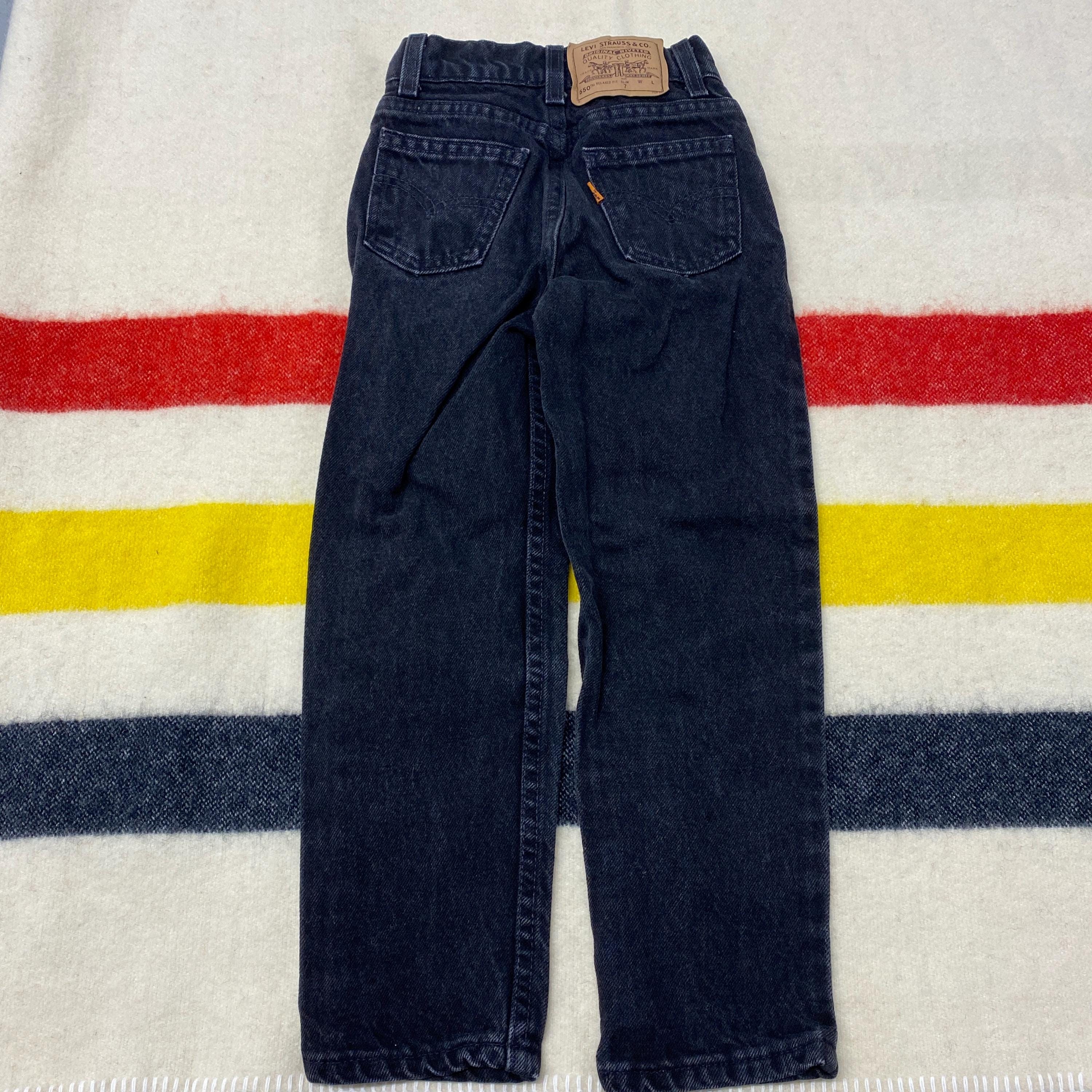 Sz 7 Slim Vintage 90s Kids Levi's 550 Relaxed Fit USA Made Jeans