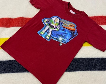 Sz XS Youth Vintage Toy Story Buzz Lightyear Disney Red T Shirt