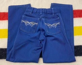 Pantalones para niñas azul marino con bolsillos de mariposa Garanimals, talla 8, años 80, hechos en EE. UU.