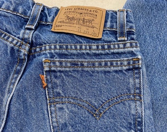 Sz 11 Vintage 90s Levi's 550 Relaxed Fit Kids Denim Jeans