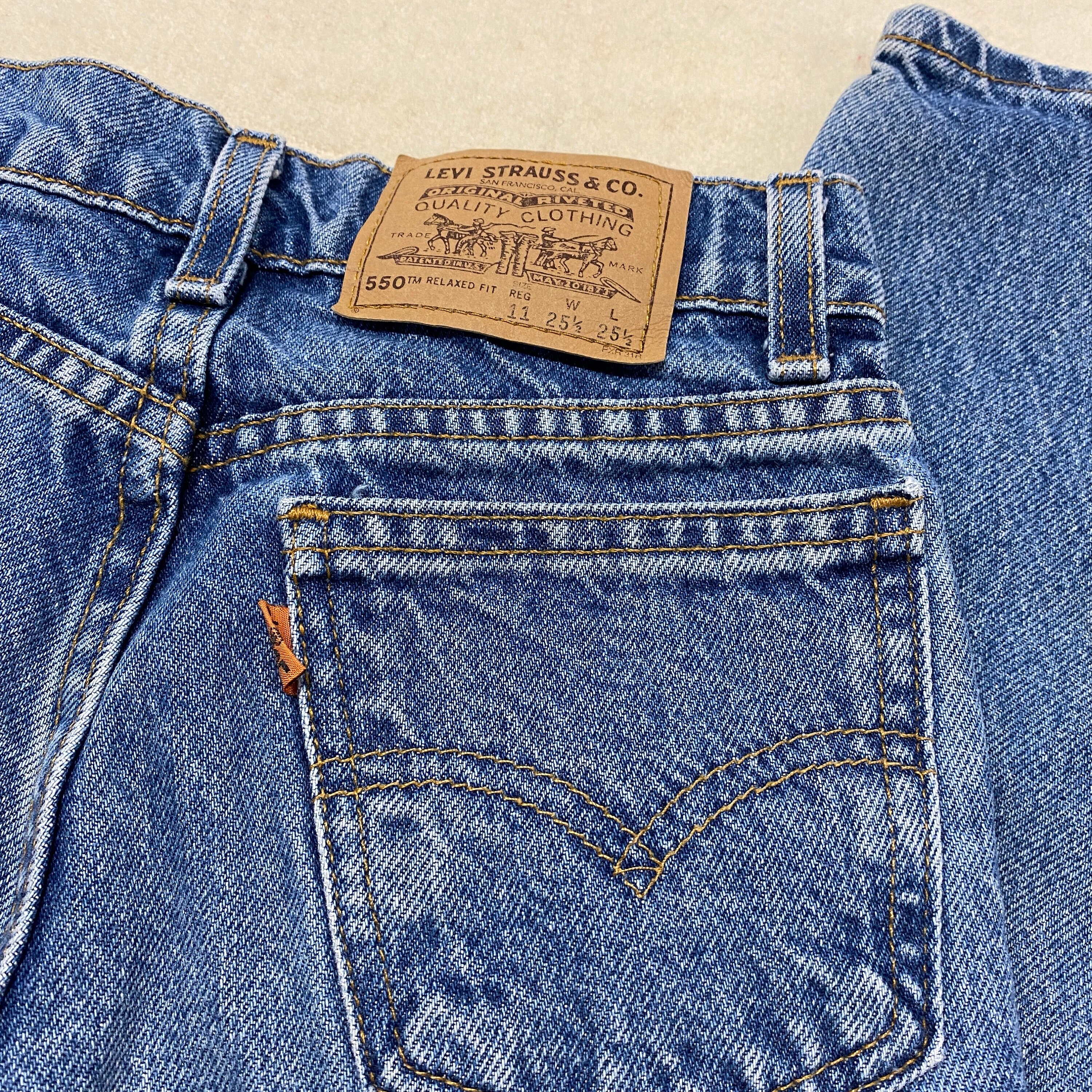 Sz 11 Vintage 90s Levi's 550 Relaxed Fit Kids Denim Jeans