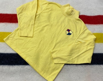 Sz 7-8 Boys 80s Vintage Osh Kosh B Gosh Yellow Ranger Long Sleeved Shirt Kids