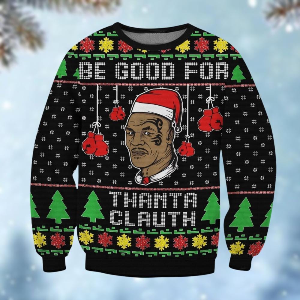 Ugly Christmas Sweater Mike Tyson Etsy UK