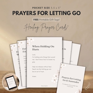 Prayers Letting Go & Surrender | Healing Cards | Faith Over Fear | Christian Gifts | Devotional for Mom