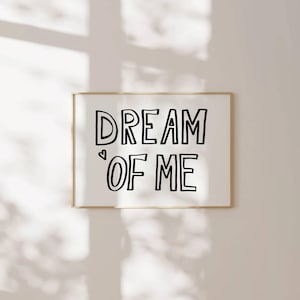 Sweet Dreams Print Above Bed Horizontal Print Dream of Me Dorm Room Prints Teen girl bedroom prints College apartment Aesthetic prints