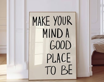 Trendy Minimalist Positive Quote Wall Art College Bedroom Wall Art Dorm Room Decor Hand Drawn Affirmation Print Digital Print