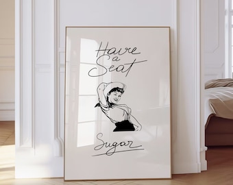 Cowgirl Stampa per il bagno Divertente arte da parete per il bagno Siediti Poster per il bagno Poster per il bagno occidentale Umorismo per il bagno degli ospiti Targa per il bagno degli ospiti Regalo divertente per la casa