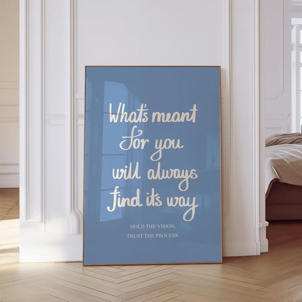Blue Quote Wall Art Trendy Blue Print Bedroom Decor Uplifting Blue Affirmation Print Light Blue Wall Print Dorm Room Aesthetic Printable Art