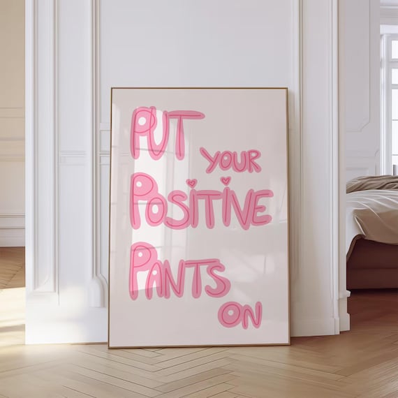 Pink Positive Mindfulness Wall Art Pink Mental health Art Print Aesthetic Quote Living room Bedroom Home Decor Printable Digital Download