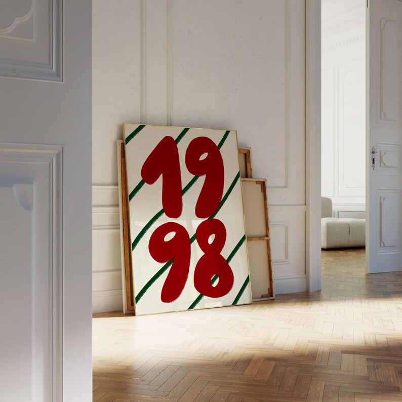 1998 Year Poster, Printable Trendy Retro Poster, Birth Year Print ...