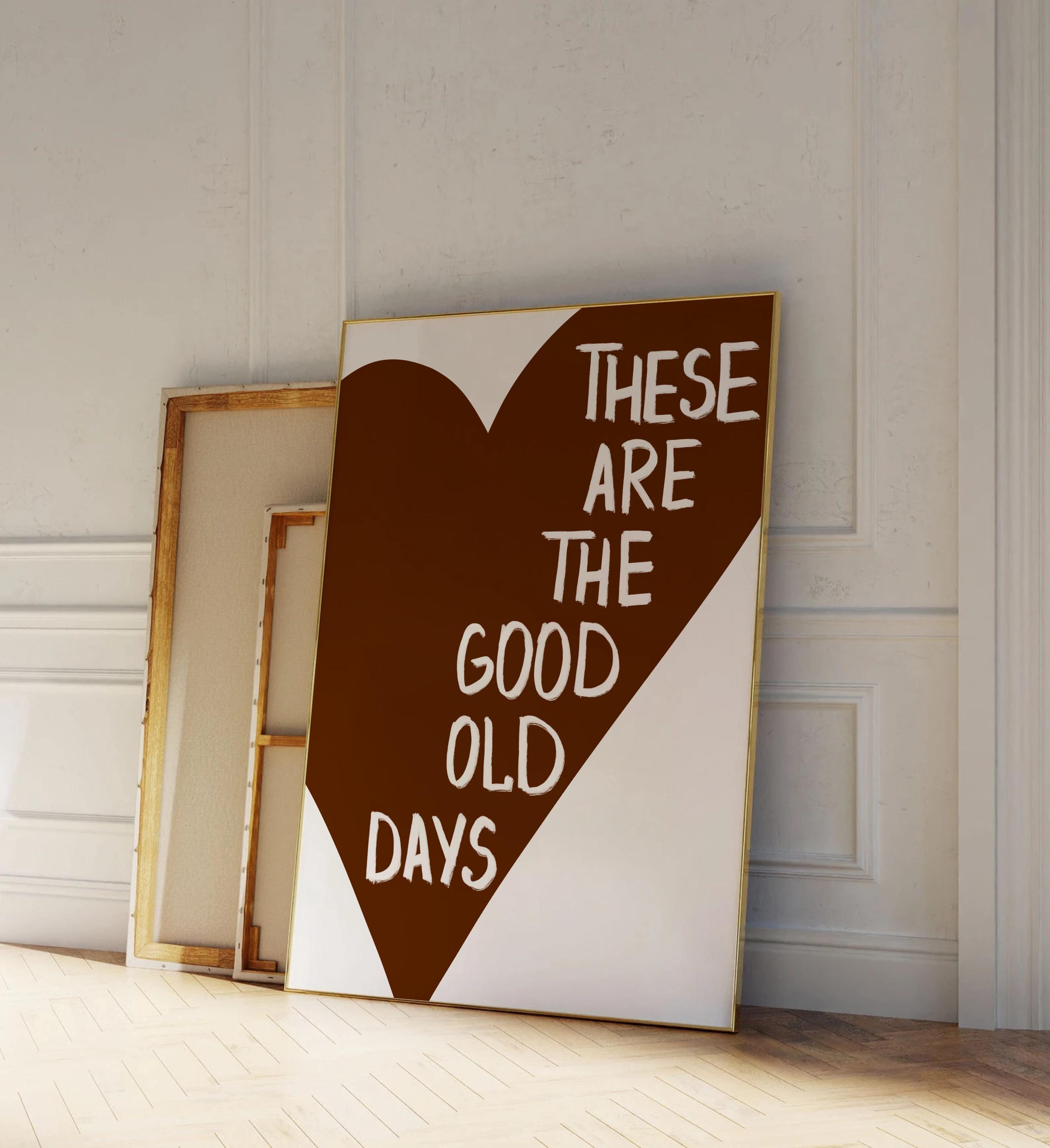 Good Old Days Retro Wall Art – Vintage Aesthetic Digital Print, Mid ...