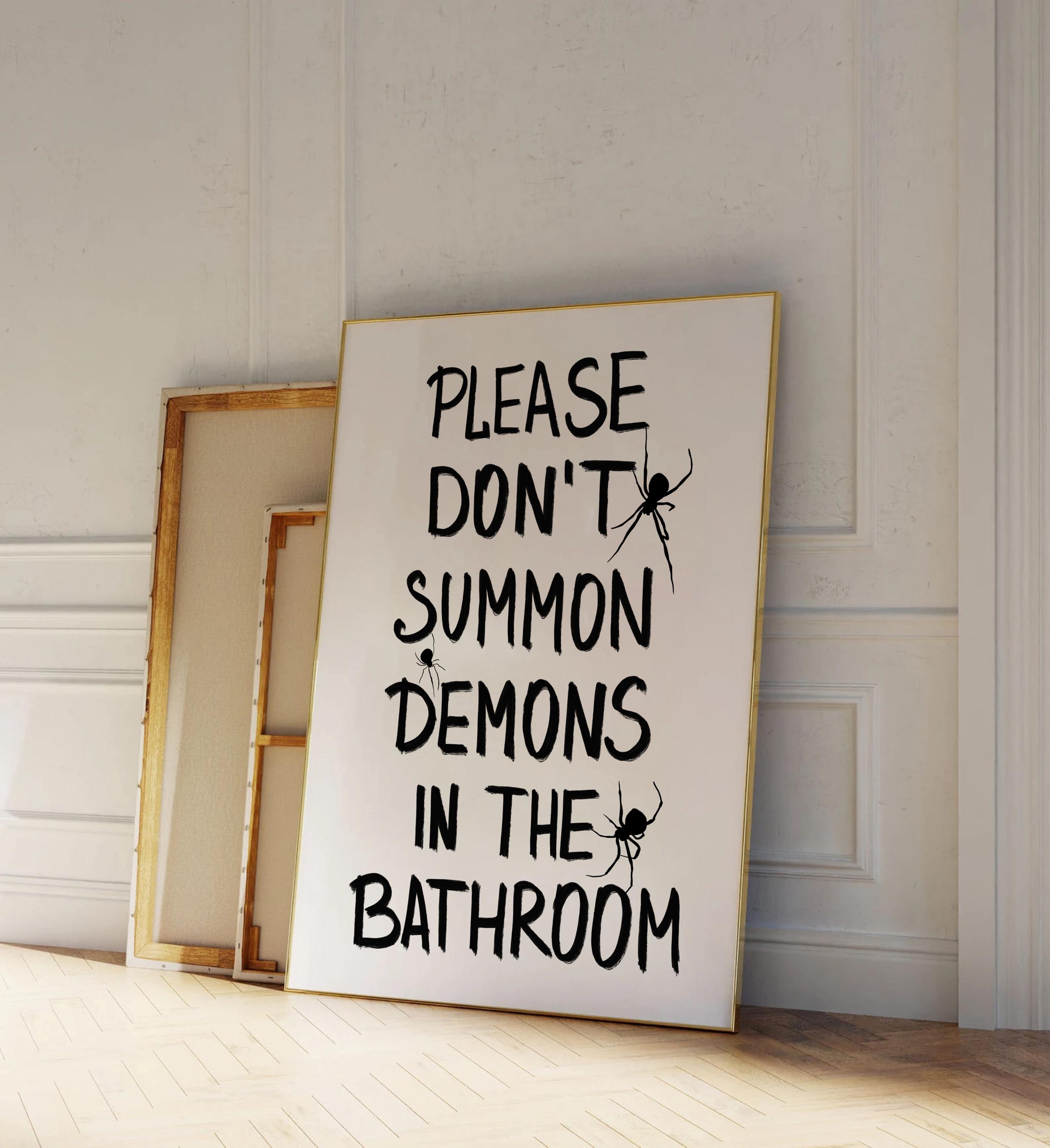 Halloween Quote Bathroom Wall Art Sign Spooky Halloween Decor Retro ...