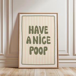 Funny Bathroom Wall Art - Funky Quote Toilet Wall Art, Trendy Blue Bathroom Print, Retro Wall Art, Dopamine Decor, Funny Gift, Printable Art