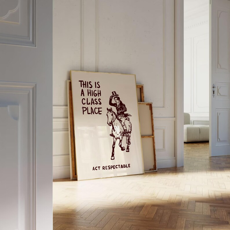 A High Class Place Western Art Print Funny Wall Art Foyer Entryway ...