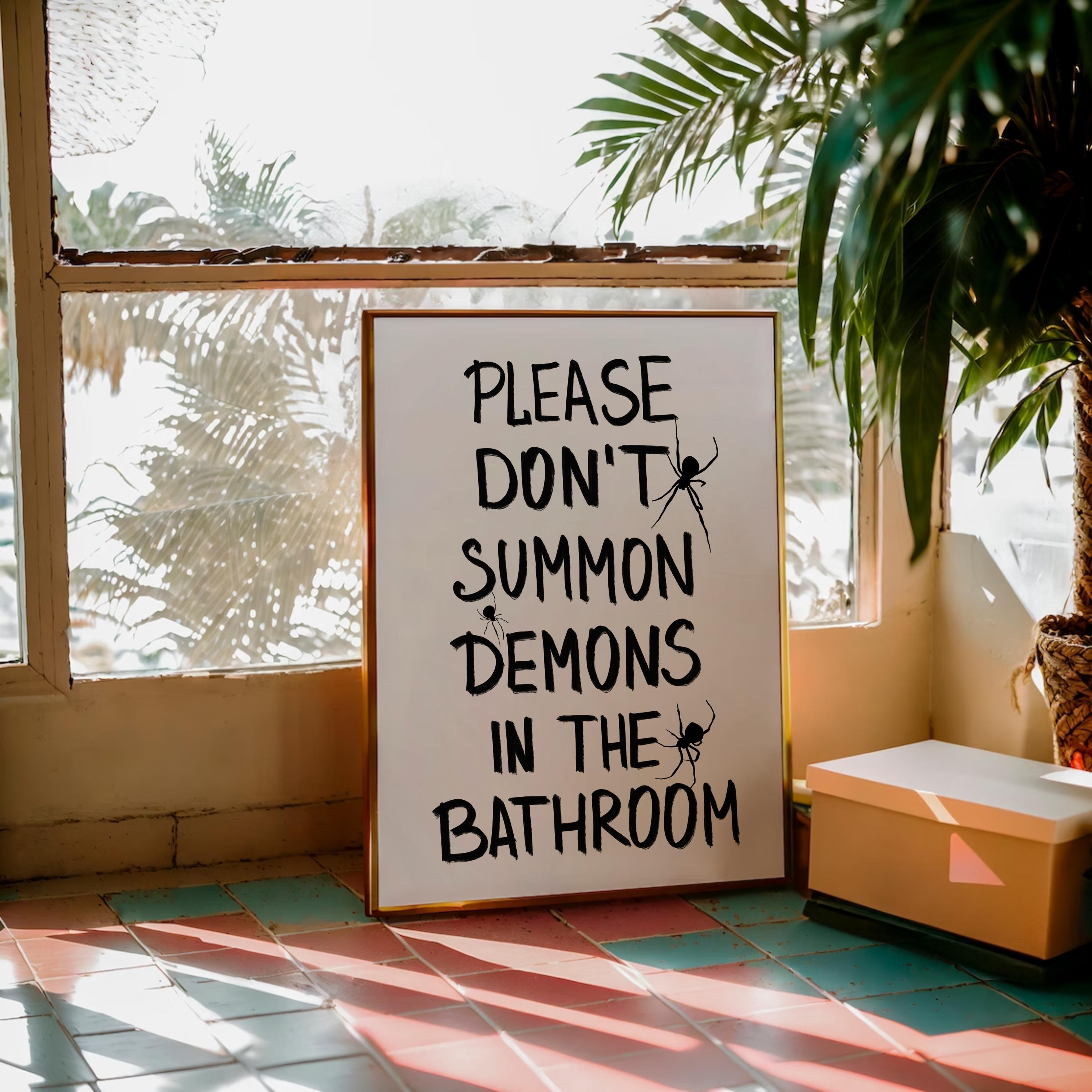 Halloween Quote Bathroom Wall Art Sign Spooky Halloween Decor Retro ...