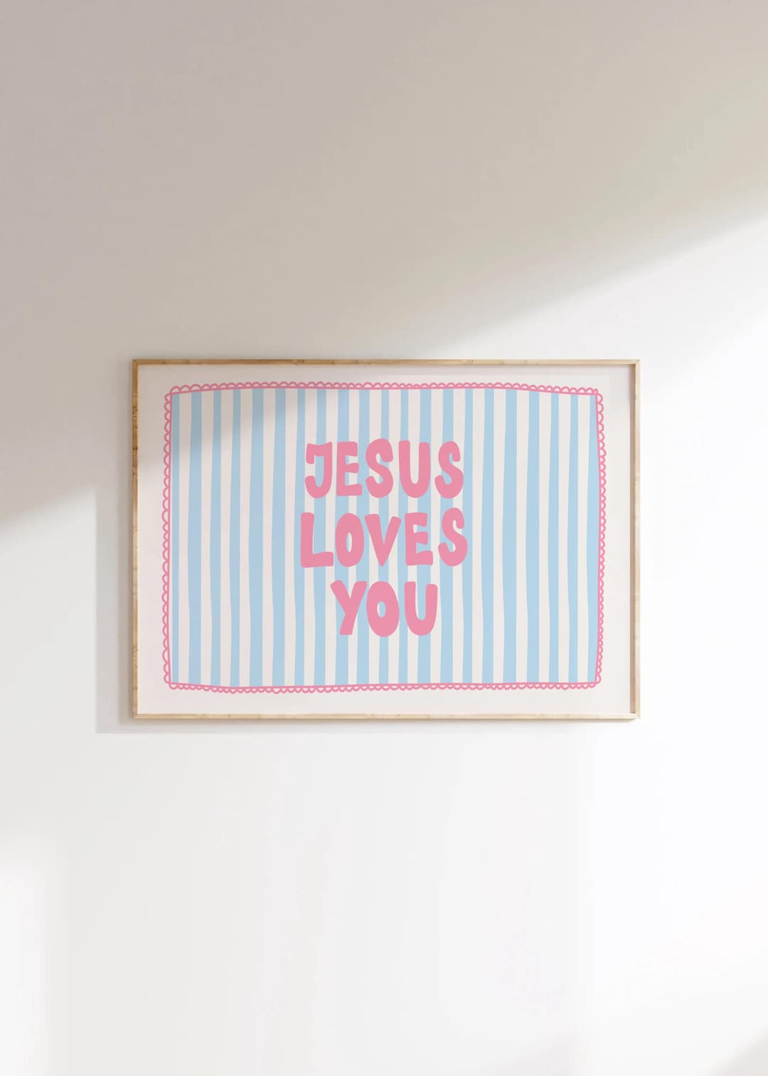 Jesus Loves You Horizontal Christian Wall Art Coastal Bible Verse ...