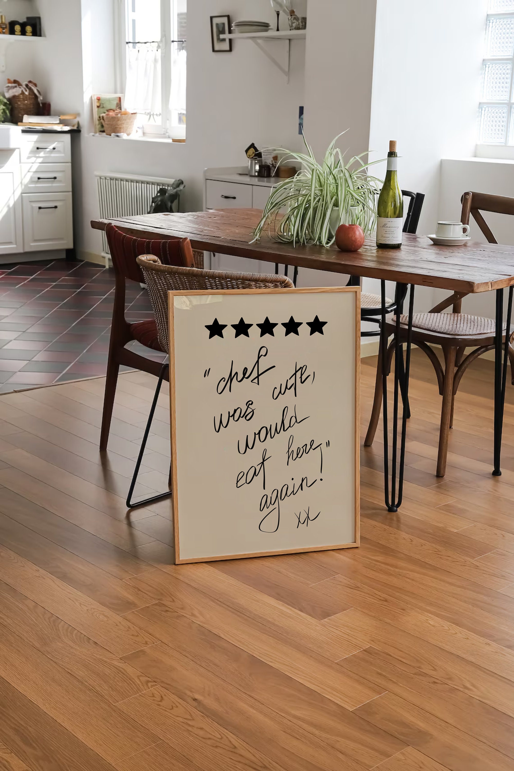 chef was cute aesthetic kitchen print retro wall art... Chef Was Cute Print, Kitchen Wall Art, Chef Was Cute Would Eat Here ...