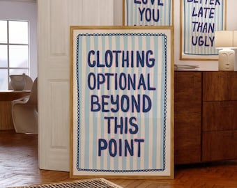 Trendy badkamer print college badkamer bord blauw citaat decor toilet muur kunst funky print dopamine decor digitale afdrukbare kunst