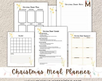 Christmas Dinner Planner Printable | Holiday Checklist & Menu Planner PDF