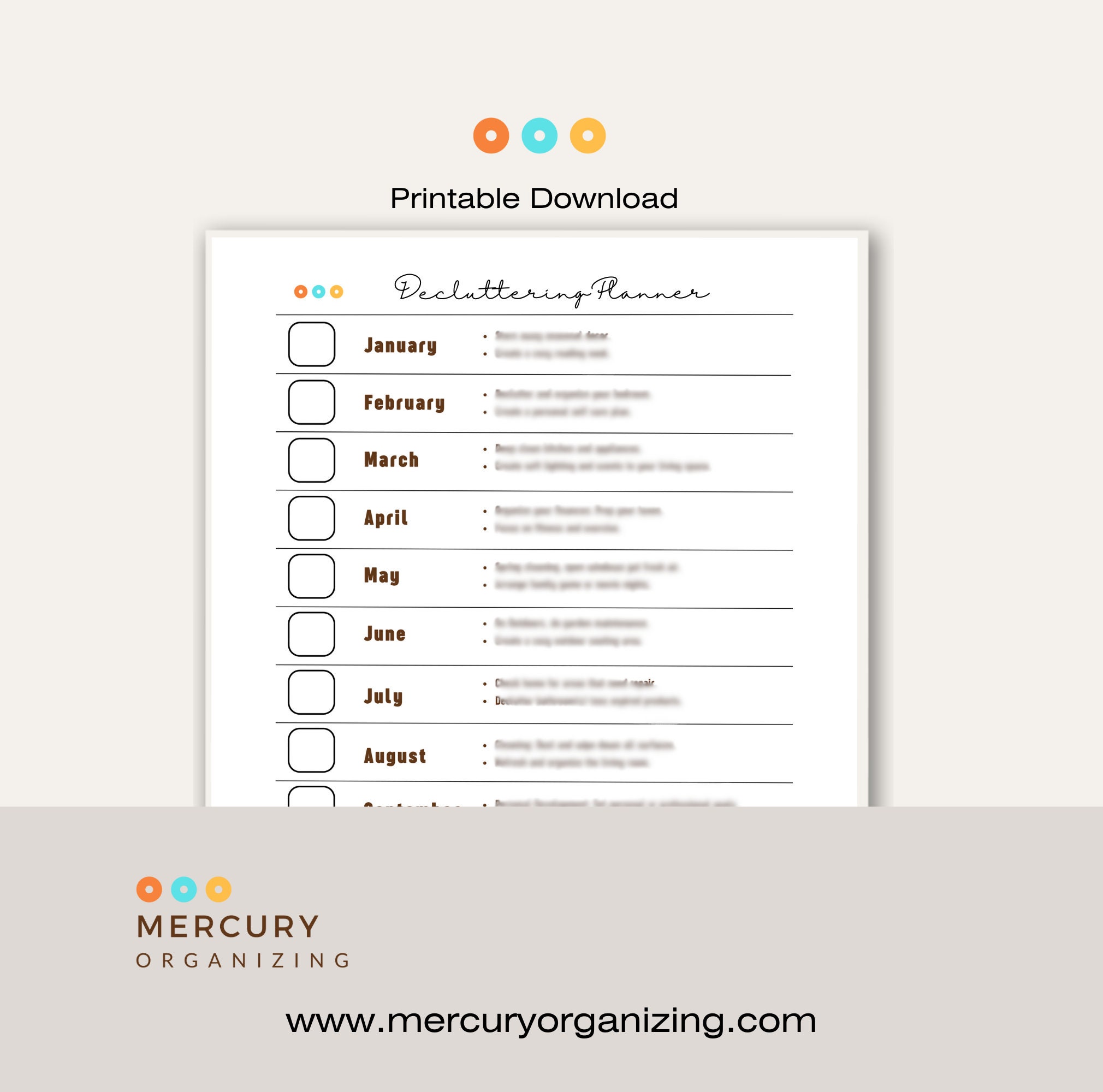 Annual Declutter and Organizing Planner Printable Download PDF Home A ...