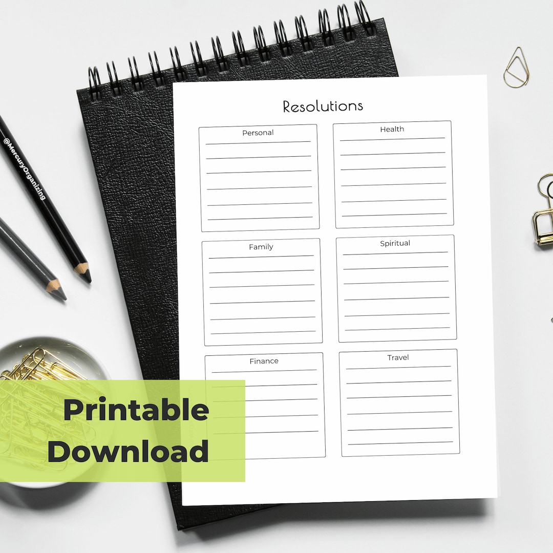 New Year's Resolution | Goal and Habit Tracker | Vision Board ...