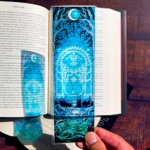Doors of Durin Bookmark, Shire Stained Glass Bookmarks (Transparent Bookmark, Fantasy Book Reader Gift)