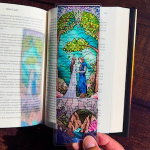 Arwen Aragorn Stained Glass Bookmarks, Shire Bookmark (Transparent Bookmark, Fantasy Book Reader Gift)
