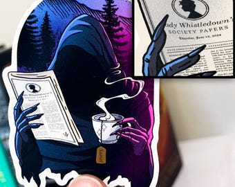 Suriel Reading Lady Whistledown Sticker, ACOTAR, Suriel Tea