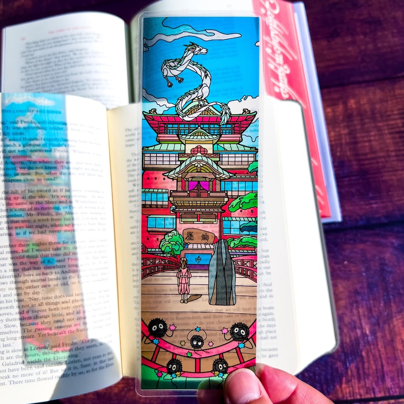 Spirited Away Stained Glass Bookmark, Studio Ghibli Bookmarks (Transparent Bookmark, Fantasy Book Reader Gift) Spirit