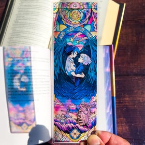 Totoro Stained Glass Bookmark, Studio Ghibli Bookmarks (Transparent Bookmark, Fantasy Book Reader Gift) Howl