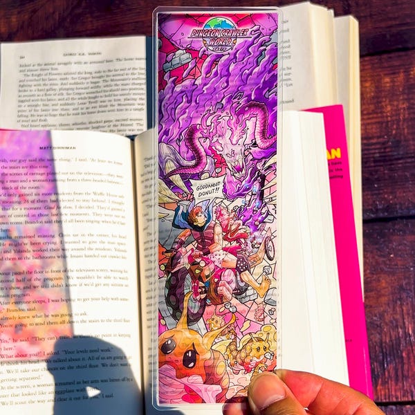 Dungeon Crawler Carl Stained Glass Bookmarks (Transparent Bookmark, Stained Glass Art, Book Lover, Fantasy Book Reader Gift)