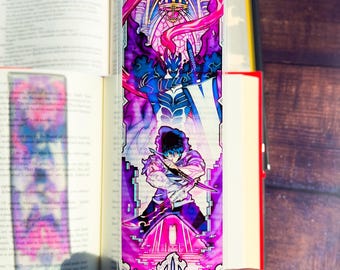 Solo Leveling Stained Glass Bookmarks (Suncatcher Transparent Bookmark with Stained Glass Art, Perfect Book Manhwa Reader Gift)