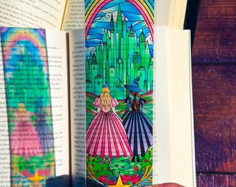 Wicked Glas Lesezeichen (Der Zauberer von Oz Transparent Lesezeichen, Glasmalerei, Geschenk für Buchliebhaber, Fantasy Buch Leser)