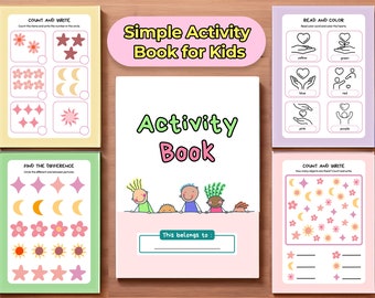 4-Pages Simple Activity Book for Kids | Engaging Learning Fun | Instant Download PDF
