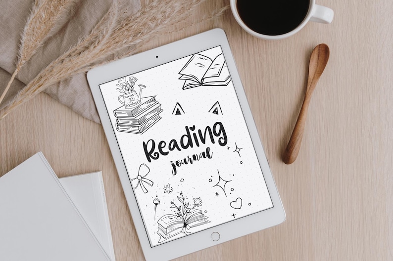 Reading Journal Cover Page, Reading Tracker, PRINTABLE Journal Page ...