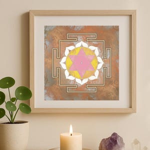 Lakshmi Yantra Digital Download – Sacred Geometry Prosperity Art | Abundance Spiritual Wall Decor, Hindu Goddess Printable Poster , Yoga