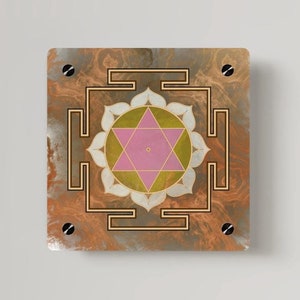 Lakshmi Yantra Acrylic Wall Art Panel - Spiritual Home Decor, Hindu Wall Hanging, Meditation Art, Unique Gift Idea for Home