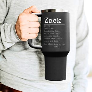 Personalized Funny Husband 40 oz Tumbler, Name Definition Boyfriend Gift For Birthday Anniversary, Custom Wording Travel Mug, Father&#39;s Day