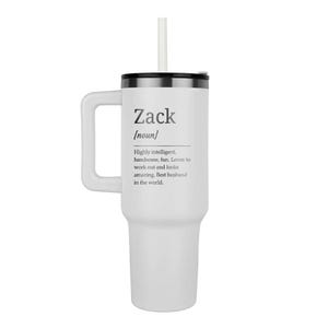 Personalized Funny Husband 40 oz Tumbler, Name Definition Boyfriend Gift For Birthday Anniversary, Custom Wording Travel Mug, Father&#39;s Day