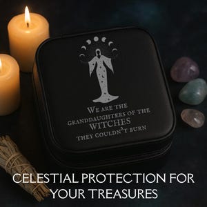 Witchy Gift Celestial Leather Jewelry Organizer Gift for Her Halloween Christmas Birthday Women Accessory Granddaughters of the witches