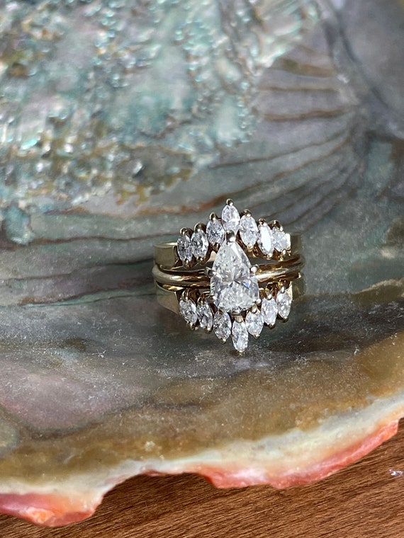 Diamond Engagement Ring with Diamond Cluster Jacke