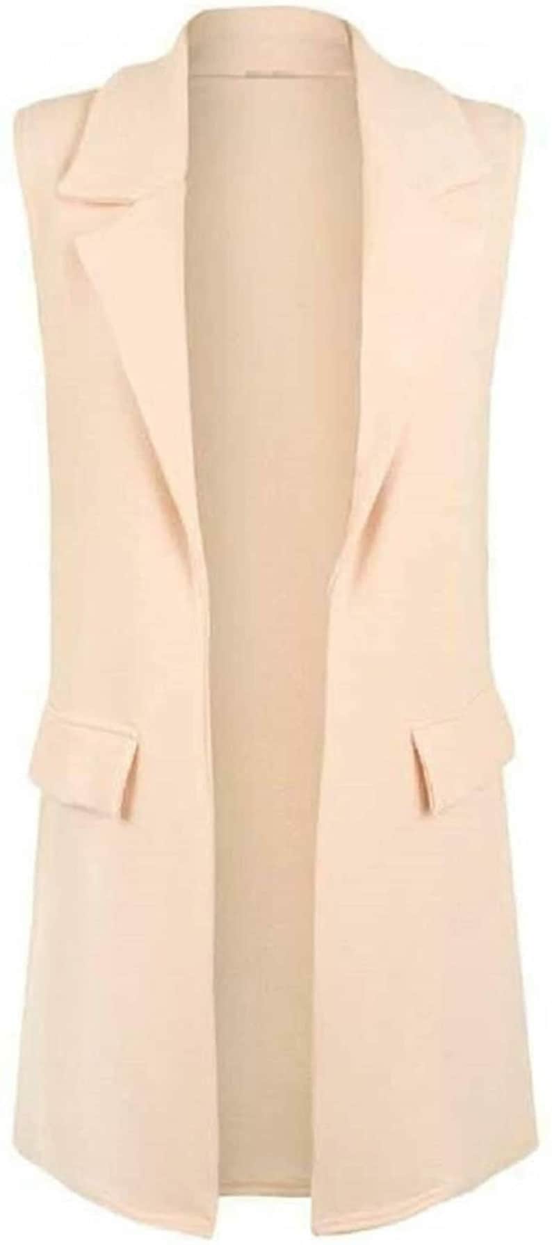 Women Longline Duster Coat Open Front With Contrast Trim Chic Layering Ready Versatile main image 1