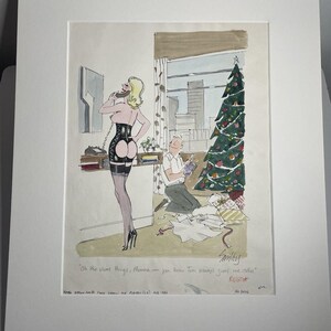 Playboy Original Cartoons Francis Wilford Smith Smilby 1986 Art Man Cave Mounted Vintage Playboy Illustration Humour