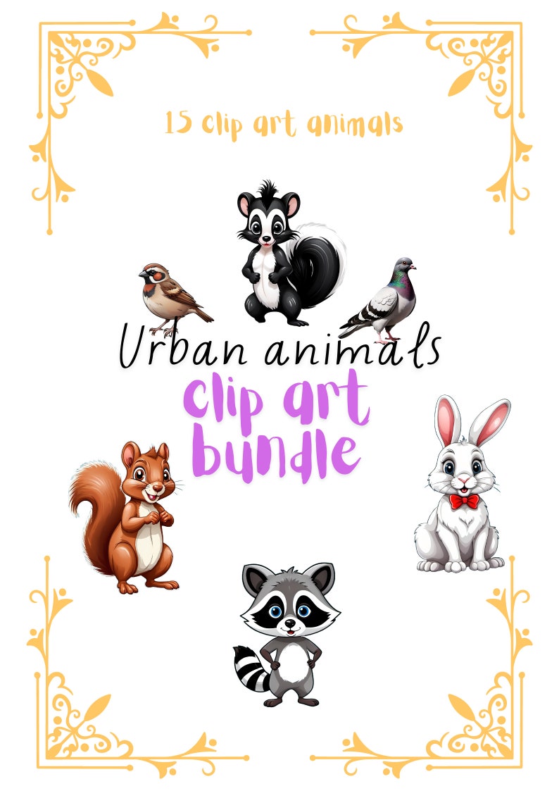 Urban Animals Clipart, Urban Wildlife Clipart, Clip Art, Animal Clip ...