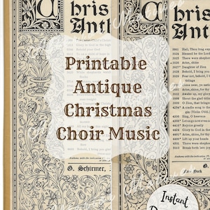 Printable Antique Christmas Choir Music, 20 Pages, Coffee-colored Paper ...