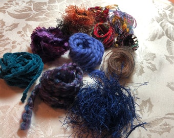 Novelty Yarn Variety Pack, Dark Hues, Junk Journal Embellishments