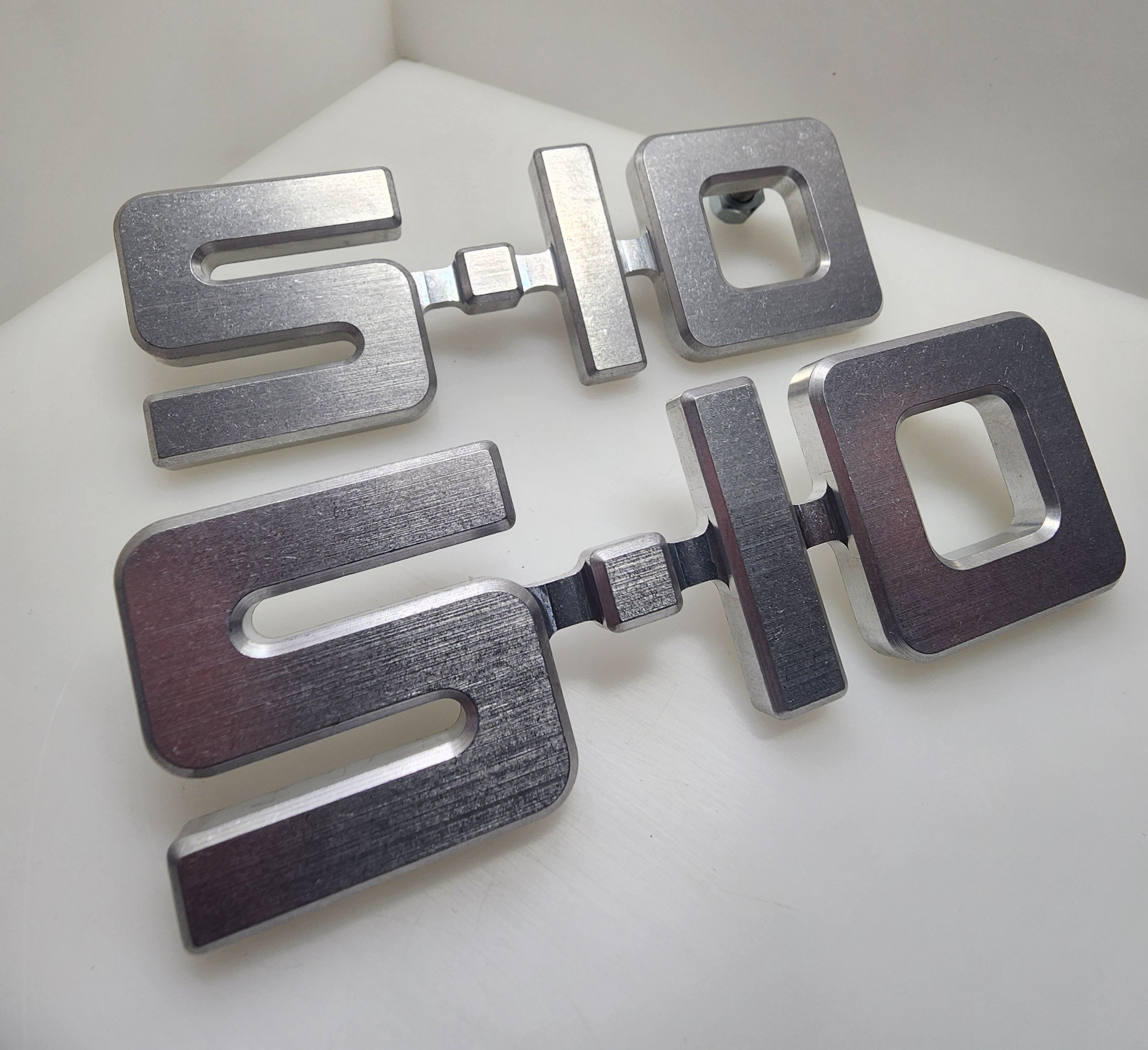 Pair Of Chevy Silverado '10' Emblem Inserts - Gray - Fits 1976-1979 Quarter Panel