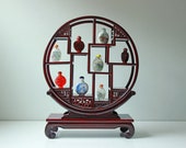 Vintage Chinese carved rosewood hardwood curio stand - snuff bottle display stand