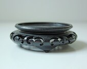 Med - Vintage Chinese carved rosewood hardwood stand ornate carving - 3 quot inside Diameter - No.4 B3
