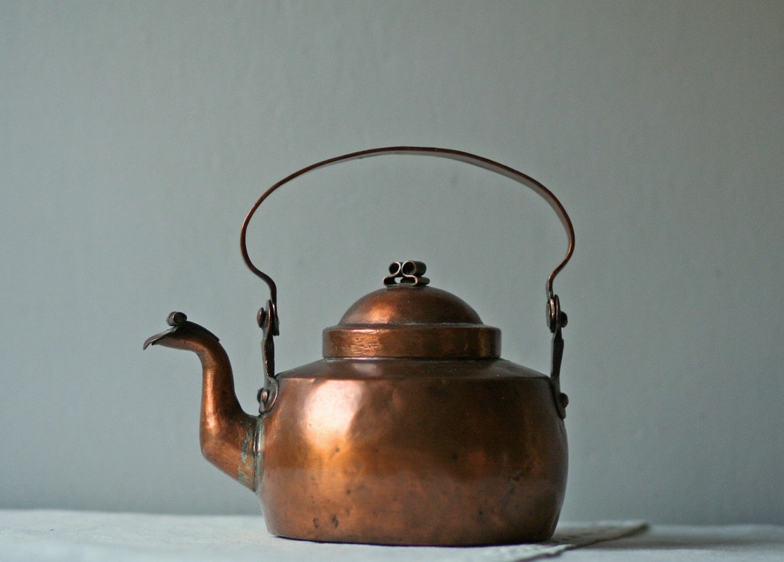 Antique Skultuna swedish copper metal tea kettle Etsy